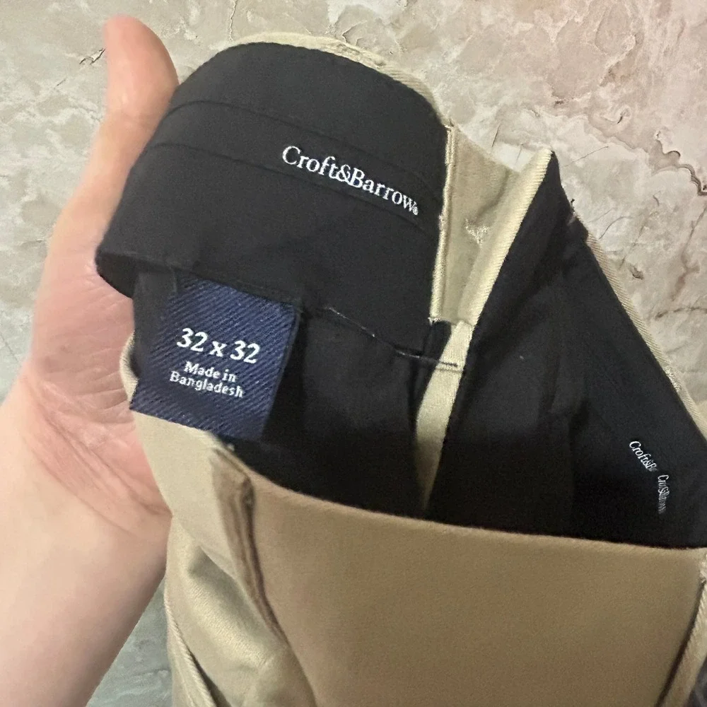 Croft & Barrow Mens Pleated Chino Pants Khaki Tan 32x32 (Measures‎ 32x30)